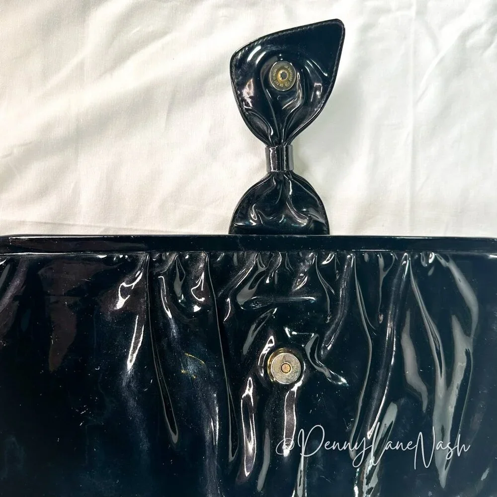 Vintage Ande Patent Leather Handbag Clutch Purse - Picture 5 of 9
